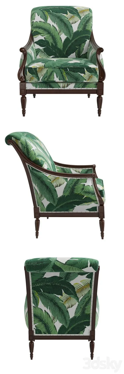 Harwood Accent Chair, Palm Leaf